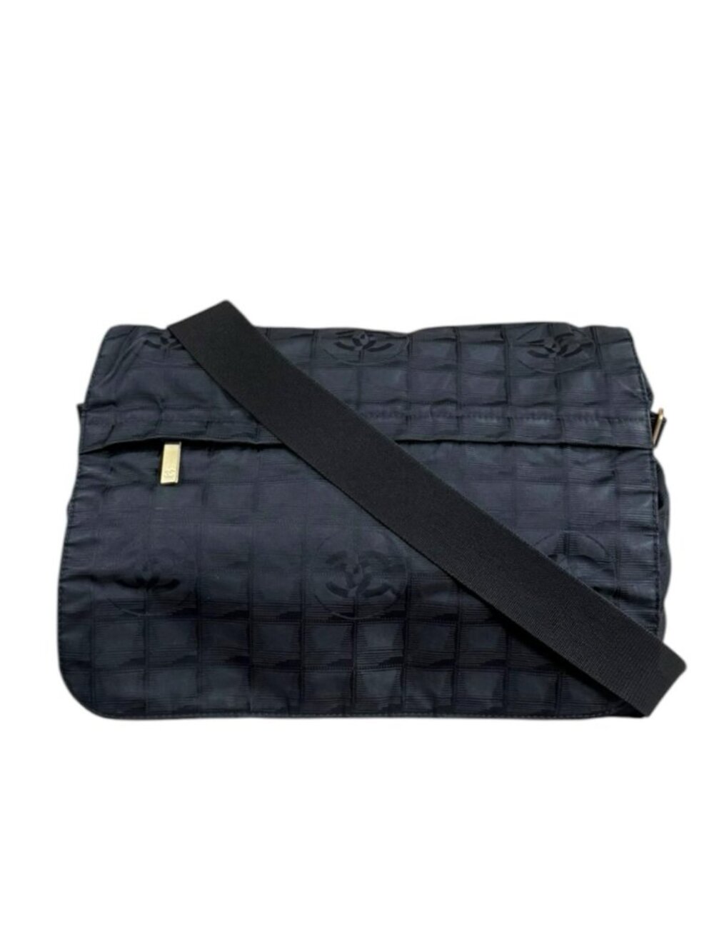 Chanel New Travel Shoulder Bag Nylon Jacquard Black